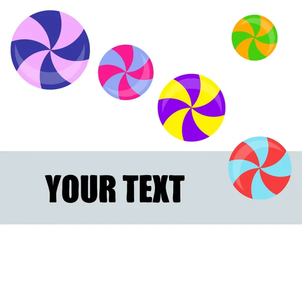 Colorful Lollipops Vector Illustration Background — Stock Vector
