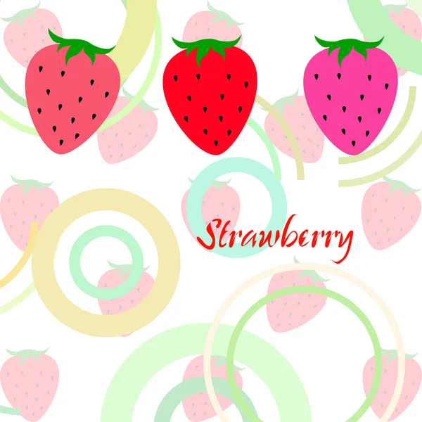 Fresas Vector Fondo Fondo Pantalla Digital — Vector de stock