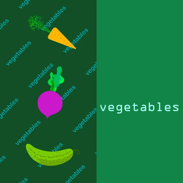 Świeże Warzywa Wektor Ilustracja Tło — Wektor stockowy