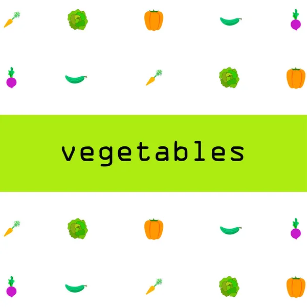 Orgánica Verduras Vector Ilustración Fondo — Archivo Imágenes Vectoriales