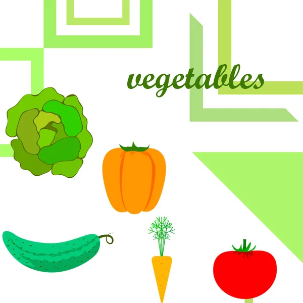 Organikus Zöldség Vektor Illusztráció Háttér — Stock Vector