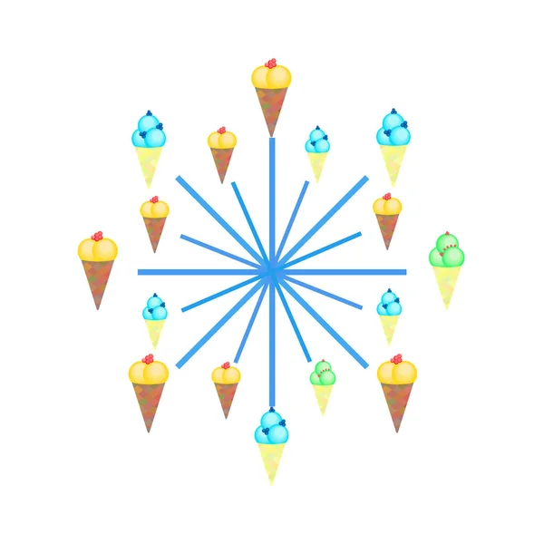 Ilustración Vectorial Fondo Helado — Vector de stock