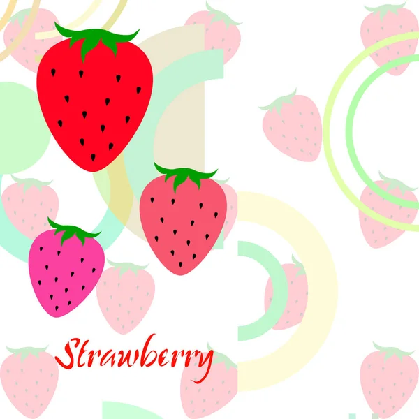 Strawberries Vector Background Digital Wallpaper — Stock Vector