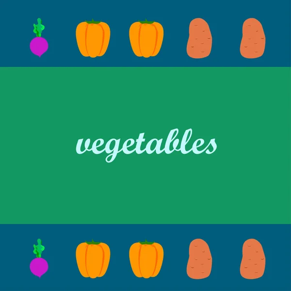 Cartel Verduras Orgánicas Ilustración Vectorial — Vector de stock