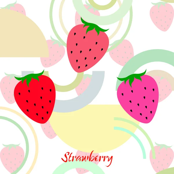 Fresas Vector Fondo Fondo Pantalla Digital — Vector de stock