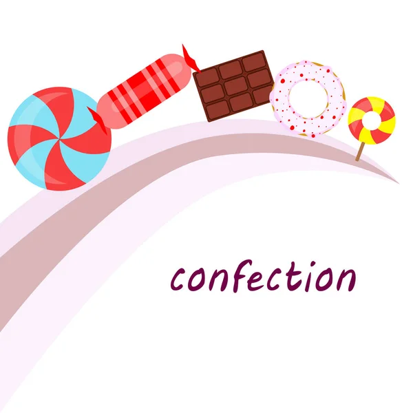 Bonbons Colorés Vecteur Illustration Fond — Image vectorielle