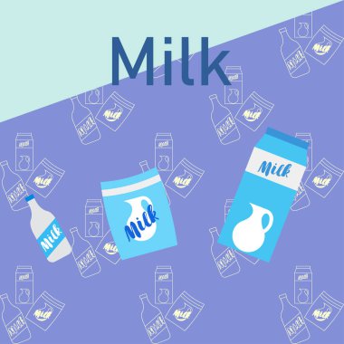 Vektör illüstrasyonu, süt dijital duvar kağıdı
