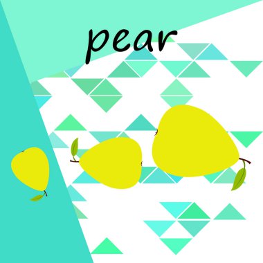 Armudun vektör çizimi. Taze karikatür organik meyve.