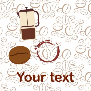kahve illüstrasyonu, düz sanat vektörü arka planı
