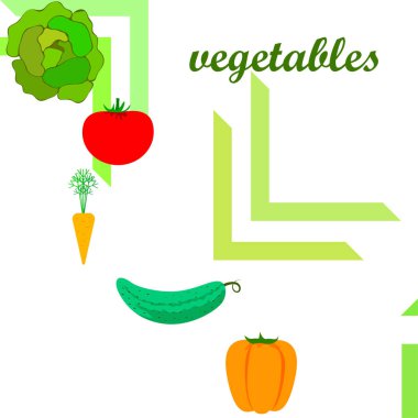 Organik sebzeler vektör illüstrasyon arka planı