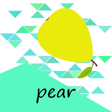 Armudun vektör çizimi. Taze karikatür organik meyve.