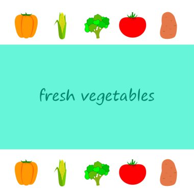 Organik gıda posteri. Sebze vektör arkaplanı.