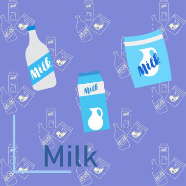 Vektör illüstrasyonu, süt dijital duvar kağıdı