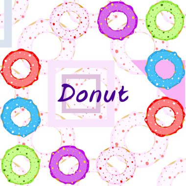 Renkli jöleli çörekler. Vektör arkaplanı.