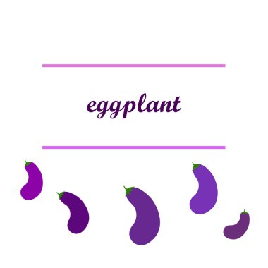 Taze patlıcan. Organik gıda vektörü posteri. 