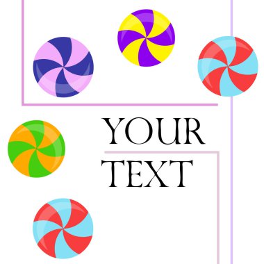 Renkli lolipoplar vektör illüstrasyon arkaplanı 