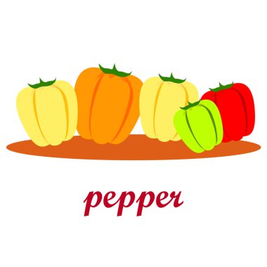 Biber. Taze sebzeler. Organik gıda posteri. Çiftçi pazarı tasarımı. Vektör arkaplanı