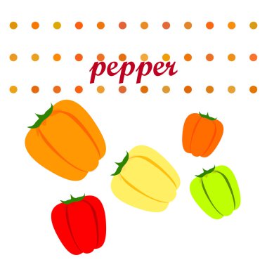 Biber. Taze sebzeler. Organik gıda posteri. Çiftçi pazarı tasarımı. Vektör arkaplanı