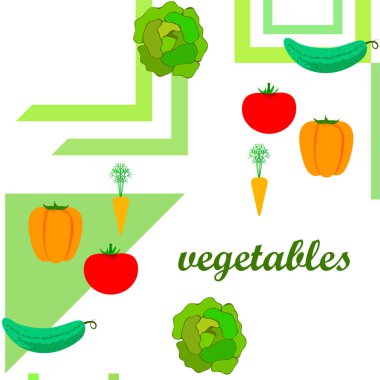 Organik sebzeler vektör illüstrasyon arka planı