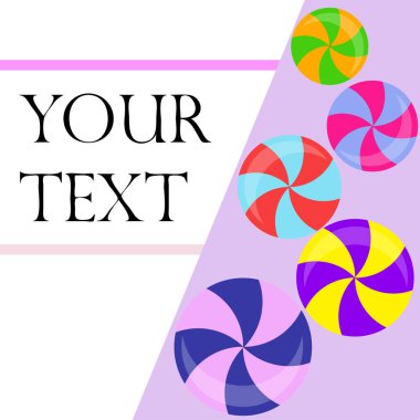 Renkli lolipoplar vektör illüstrasyon arkaplanı 