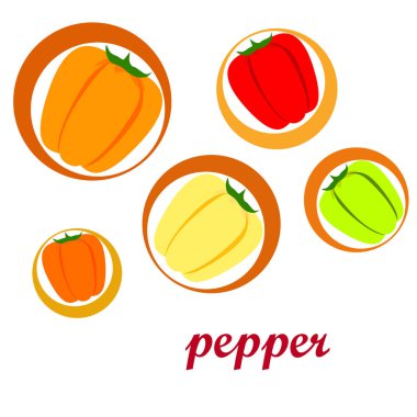 Biber. Taze sebzeler. Organik gıda posteri. Çiftçi pazarı tasarımı. Vektör arkaplanı