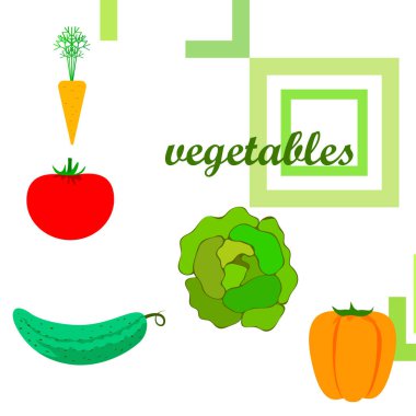 Organik sebzeler vektör illüstrasyon arka planı