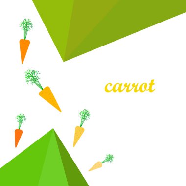 Havuç. Organik gıda posteri. Çiftçi pazarı tasarımı. Vektör arkaplanı.