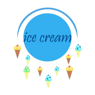 Vektör illüstrasyonu, dondurma arkaplanı.