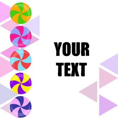 Renkli lolipoplar vektör illüstrasyon arkaplanı 