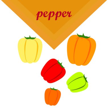 Biber. Taze sebzeler. Organik gıda posteri. Çiftçi pazarı tasarımı. Vektör arkaplanı