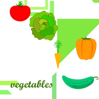 Organik sebzeler vektör illüstrasyon arka planı