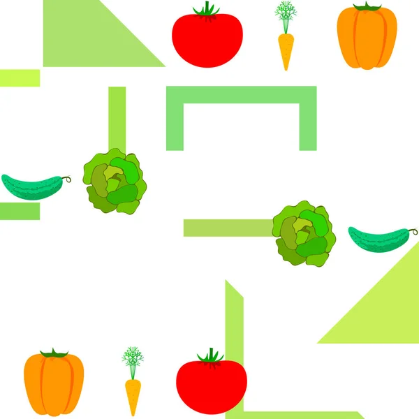 Orgánica Verduras Vector Ilustración Fondo — Archivo Imágenes Vectoriales