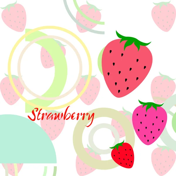 Fresas Vector Fondo Fondo Pantalla Digital — Vector de stock