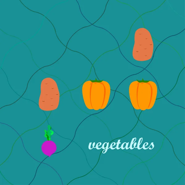 Poster Légumes Bio Illustration Vectorielle — Image vectorielle