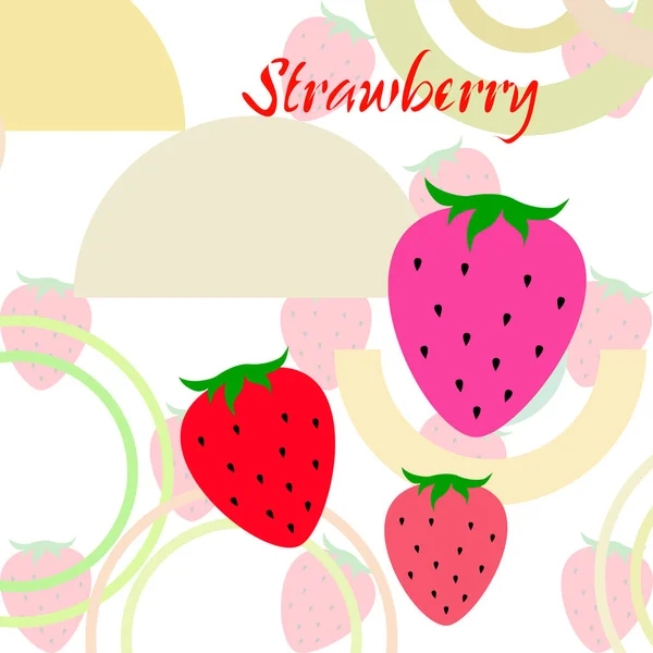 Fresas Vector Fondo Fondo Pantalla Digital — Vector de stock