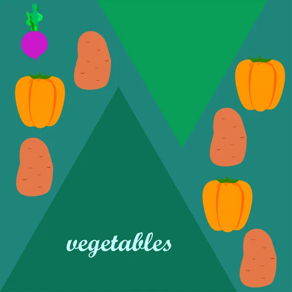 Плакат Органических Овощей Векторная Иллюстрация — стоковый вектор