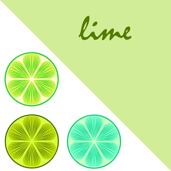 Ilustración Vectorial Fondo Fruta Lima — Vector de stock