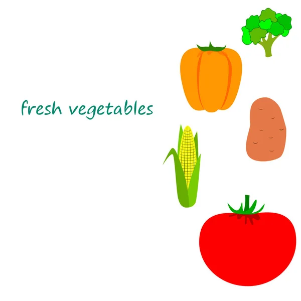 Cartel Alimentos Orgánicos Fondo Vectorial Verduras — Vector de stock