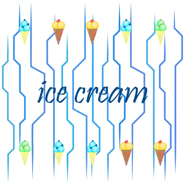 Ilustración Vectorial Fondo Helado — Vector de stock