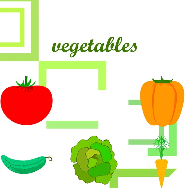 Légumes Biologiques Vecteur Illustration Fond — Image vectorielle