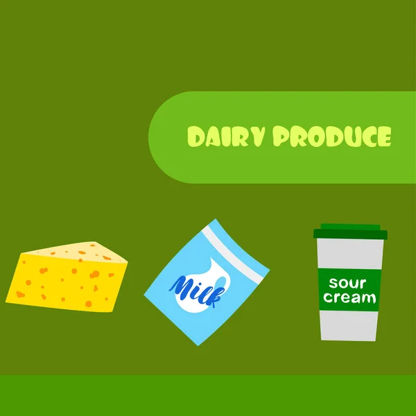 Εικονογράφηση Διάνυσμα Γαλακτοκομικά Προϊόντα Γαλακτοκομικά Προϊόντα — Διανυσματικό Αρχείο