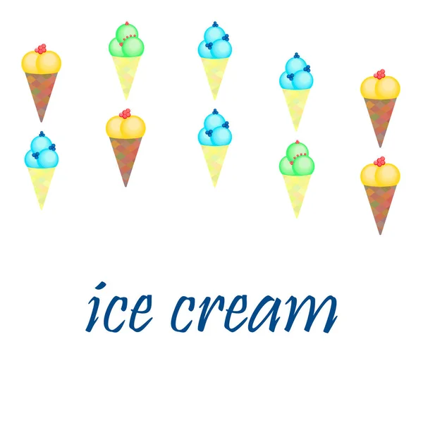 Векторная Иллюстрация Фон Мороженого — стоковый вектор