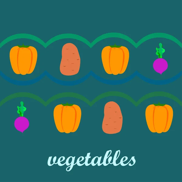 Cartel Verduras Orgánicas Ilustración Vectorial — Vector de stock