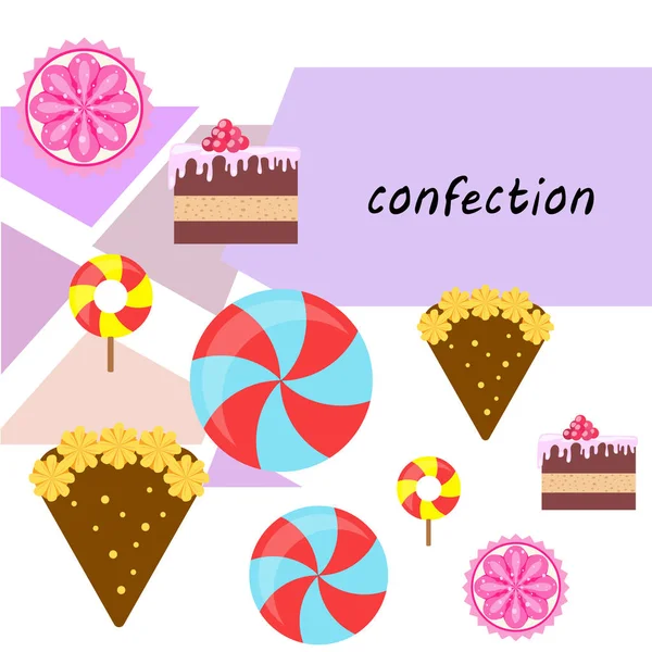 Divers Desserts Vectoriel Illustration Fond — Image vectorielle