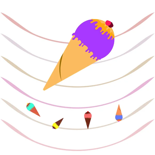 Ilustração Vetorial Fundo Cones Gelado — Vetor de Stock