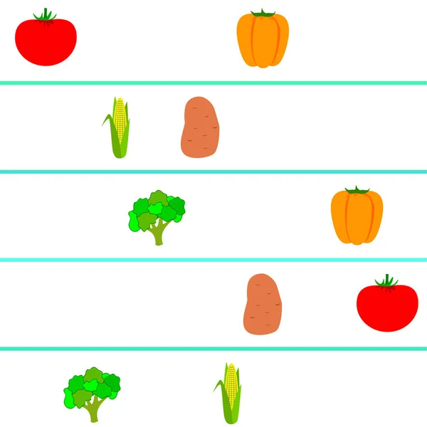 Affiche Alimentaire Biologique Légumes Fond Vectoriel — Image vectorielle