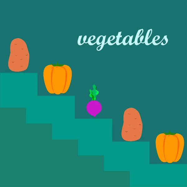 Cartel Verduras Orgánicas Ilustración Vectorial — Archivo Imágenes Vectoriales