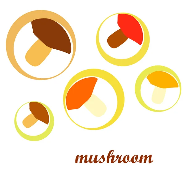 Fresh Mushrooms Mushroom Lettering Organic Food Poster Farmer Market Design — Stock Vector