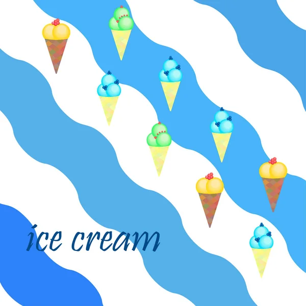 Ilustración Vectorial Fondo Helado — Vector de stock