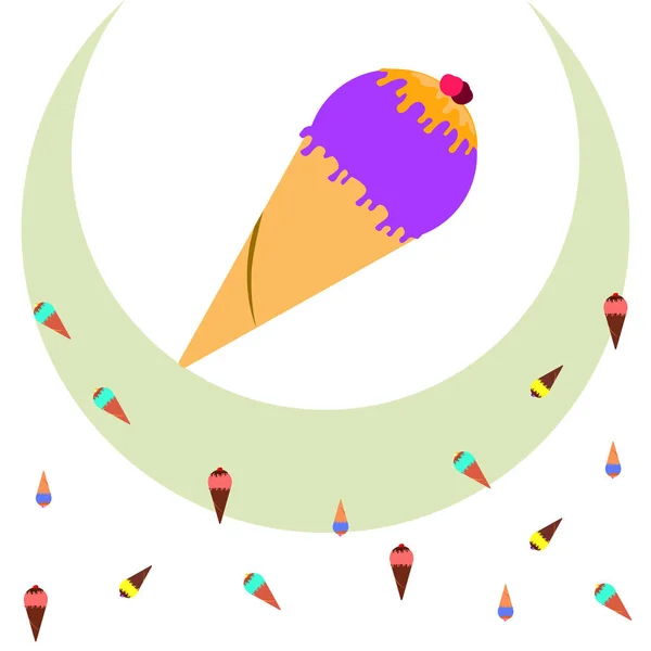 Vector Illustration Icecream Cones Background — Stock Vector